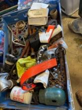 Lag bolts, Striking wrench, oxygen cylinder cap, fuel filter, wrench and other items