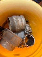 Metal couplers in gallon bucket