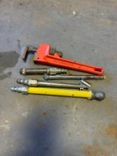 Pipe wrench, air pressure gauge, air chuck and more