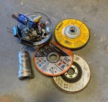 Grinding wheel discs, and fittings