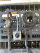 Clamp, wire brush and wire