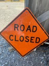 Road closed sign