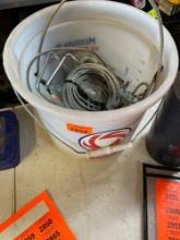 Tensioner, peg board items, nuts, bolts and cable