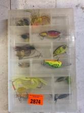 Container with fishing lures