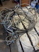 Cable with tensioners and mounting hooks