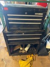 2 piece toolbox and misc items