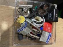 Master locks some with keys, teflon tape, and more