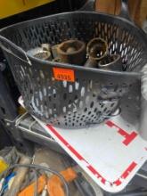 Plastic basket with sockets