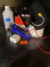 Tape, 12 volt alternator and battery tester and more
