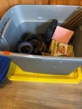 Tote with base to a ninja, cook books, small led light, and other items