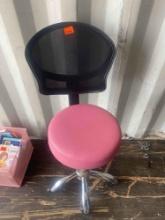 Pink swivel chair
