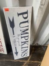 Pumpkins sign measurements in photos