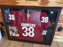 Roy Williams signed OU Jersey in framed box