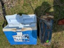 Ice chest and air compressor