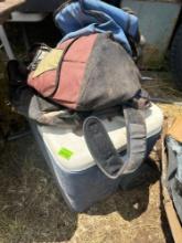 Ice chest with wheels and back pack