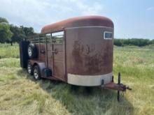Half top stock trailer converted to haul horse drawn buggy rubber floor no title sold with bill of