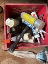 Caulking and spray paint