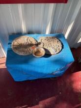 Lawn decor cat bowl cat house