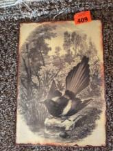Bird tin sign