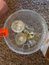 Crystal vintage door knobs serving dish