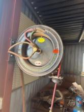 50ft x1/4 in oxygen acetylene leads on retractable reel. Victor and smith gauges . buyer to remove