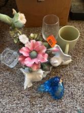 Bird decor and cups