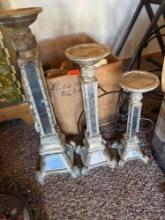 Glass vases three tier candle holders