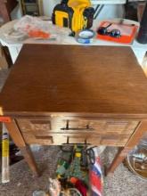 Morse sewing machine in oak cabinet