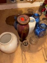 Vases and (2) serving trays