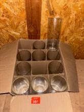 (10) Cylinder vases in case
