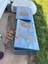 Dual lid metal toolbox full tank combo