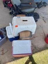 Ice chests small wooden bench step