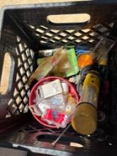 Crate of electrical items and supplies lights