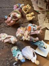 Porcelain figurines and music box