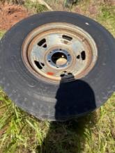 Chrome 6 lug matching set of wheels tires rough