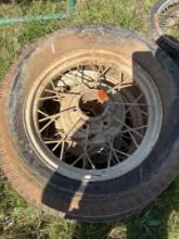 Model A wheels with once new tires set of four