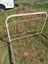 Full wrought iron headboard footboardand rails missing one caster