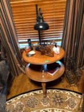 side table only, 25 inch diameter, 26 inches height Items not included