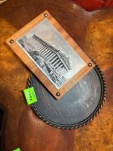 candle holder and a Parthenon photo