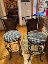 Checkered matching spinning chairs