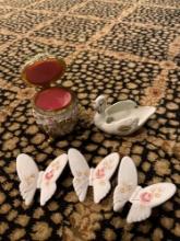 Swan holder Butterfly decor Jewelry holder