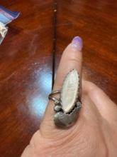 Silver ring with Mother of Pearl stone, approximately a size 6 signed