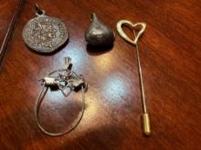 3 pendants no chain, Stick pin