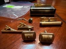5 Tie bars, Tie tack, cuff links