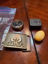 Cotton belt buckle, stone egg, compact, little box