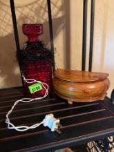 Shelf decor and wooden box