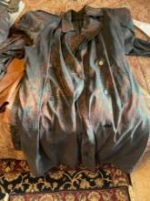 Leather jacket and trench jacket, see photos for sizing