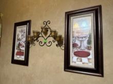 2 picture and metal candle holder