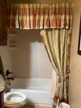 Shower curtains and rods, towel and washcloth