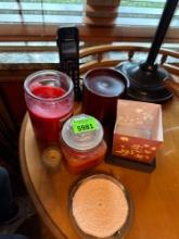 candles and drink coasters and home phone